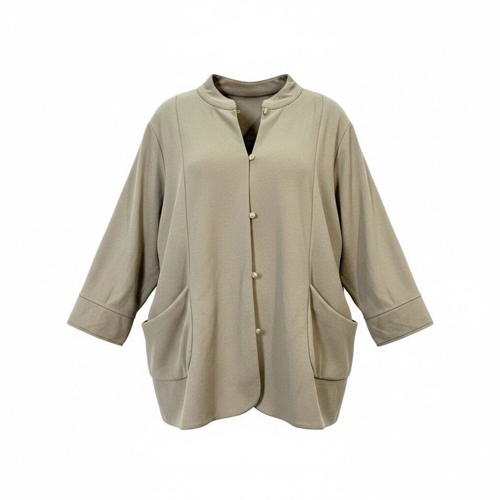 Avenue Women’s Plus Size 30/32 4X Taupe Blazer Jacket Button Front Lightweight